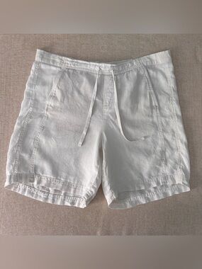 J. Jill White 100% Linen Drawstring Shorts ~ Sz S
